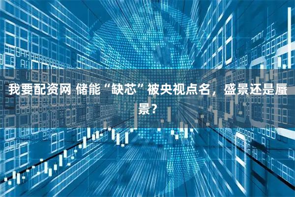 我要配资网 储能“缺芯”被央视点名，盛景还是蜃景？